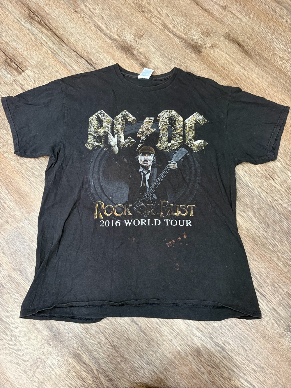 Vintage Black AC/DC Rock or Bust 2016 World Tour Tee